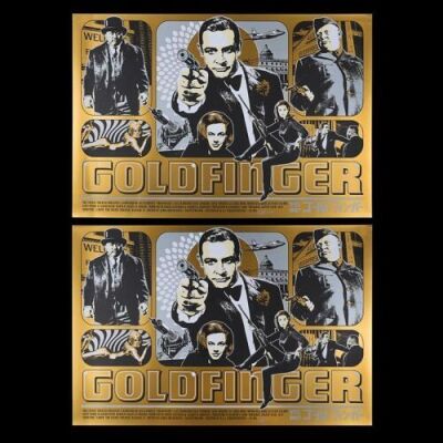 Lot #284 - GOLDFINGER (1964) - Two Colony Theater "Gold" Posters, 2010