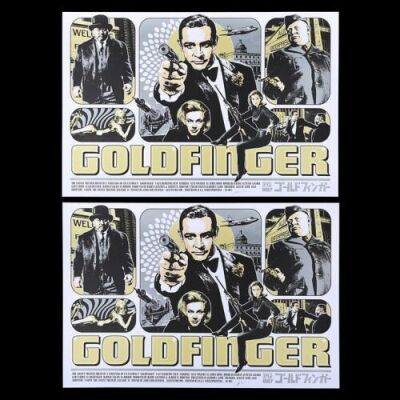 Lot #285 - GOLDFINGER (1964) - Two Colony Theater "Silver" Posters, 2010