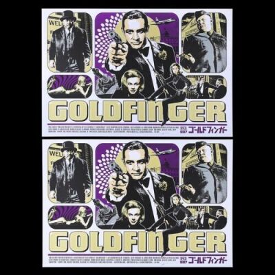Lot #286 - GOLDFINGER (1964) - Two Colony Theater "Purple" Posters, 2010