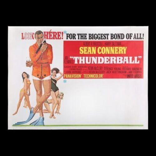 Lot #287 - THUNDERBALL (1965) - US Subway "Look Here!" Advance Poster, 1965