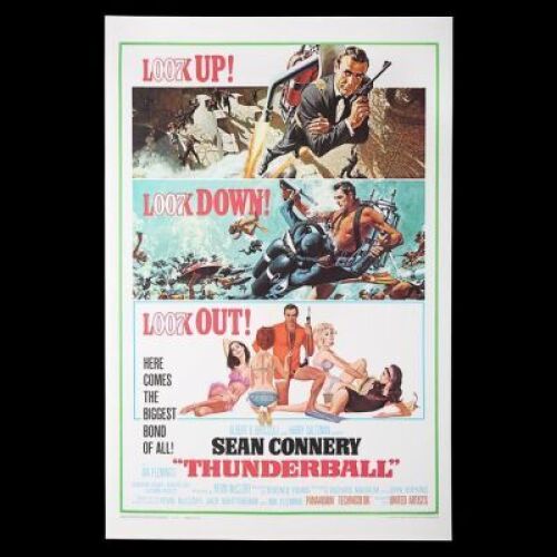 Lot #291 - THUNDERBALL (1965) - US One-Sheet "Partial Jetpack" Style Poster, 1965