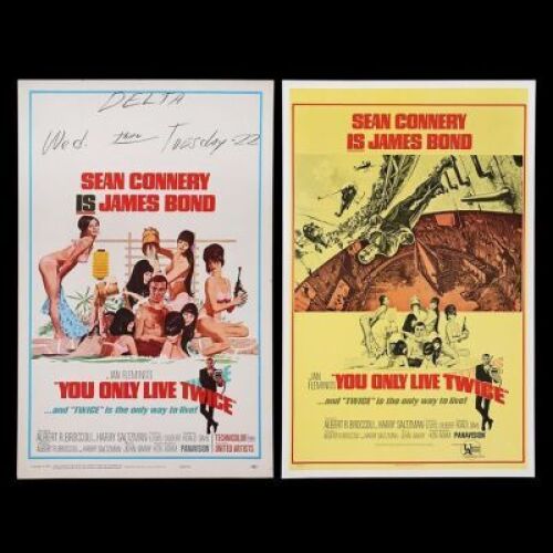 Lot #333 - YOU ONLY LIVE TWICE (1967) - Two US Window Cards, 1967 and 1990's