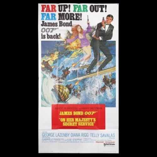 Lot #341 - ON HER MAJESTY'S SECRET SERVICE (1969) - US Three-Sheet "International" Poster, 1969