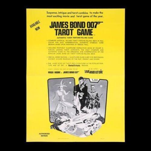 Lot #356 - LIVE AND LET DIE (1973) - US Tarot Card Game Poster, 1973