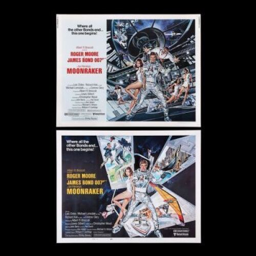 Lot #392 - MOONRAKER (1979) - Two US Half-Sheet Posters, 1979