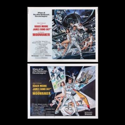 Lot #392 - MOONRAKER (1979) - Two US Half-Sheet Posters, 1979