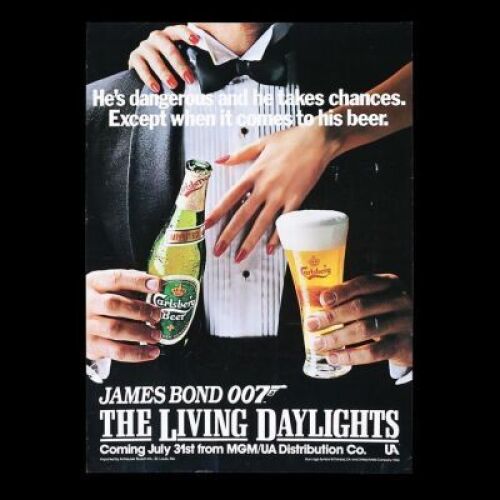 Lot #438 - THE LIVING DAYLIGHTS (1987) - Carlsberg Promo Poster, 1987