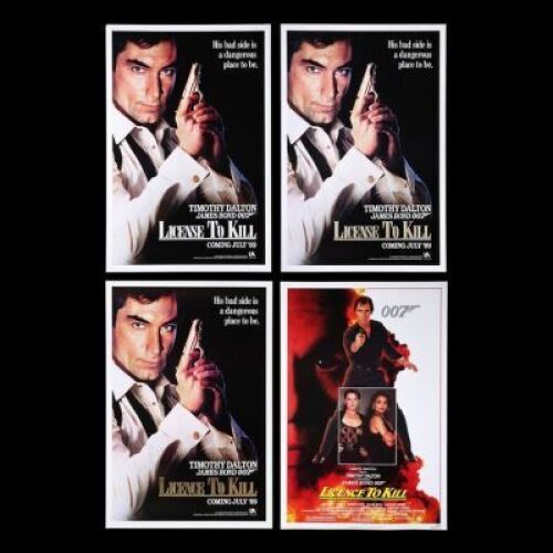 Lot #441 - LICENCE TO KILL (1989) - Four Alternate US One-Sheet Posters, 1989
