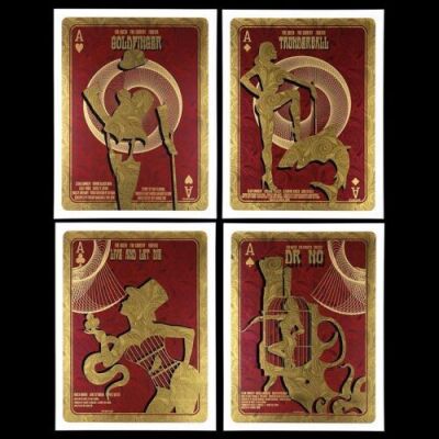 Lot #462 - DR. NO, GOLDFINGER, THUNDERBALL AND LIVE AND LET DIE (1962-73) - James Bond Universal Exports Series One Print Set of Four Posters by Alien Corset, 2012