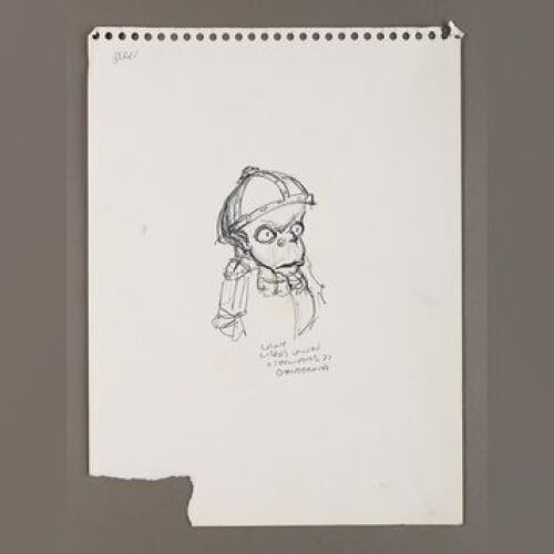 STAR WARS: EPISODE IV - A NEW HOPE - Hand-Drawn Cantina Alien with Helmet sketch by Laine Liska