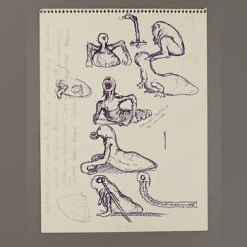 STAR WARS: EPISODE IV - A NEW HOPE - Hand-Drawn Cantina Crawling Alien Sketch by Phil Tippett