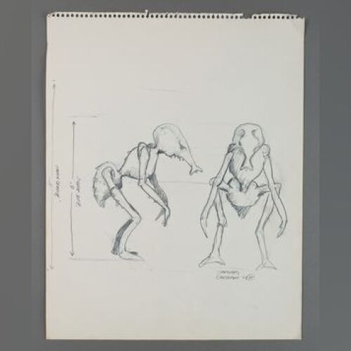 STAR WARS: EPISODE IV - A NEW HOPE - Hand-Drawn Holochess Grimtaash Character Sketches by Phil Tippett
