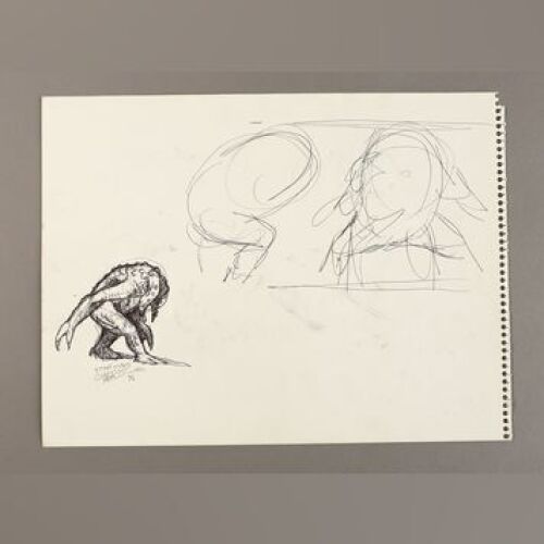 STAR WARS: EPISODE IV - A NEW HOPE - Hand-Drawn Holochess Character and Ng'ok Sketches by Phil Tippett