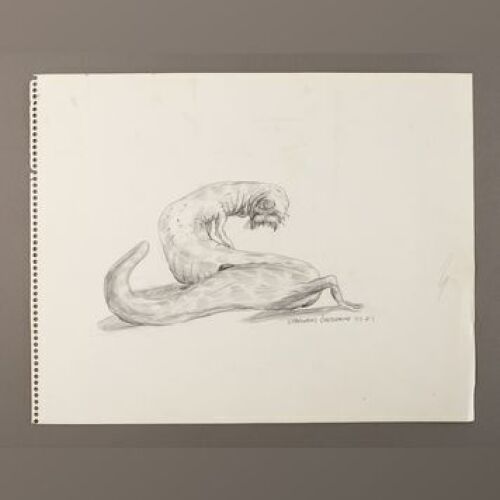 STAR WARS: EPISODE IV - A NEW HOPE - Hand-Drawn Holochess K'lor'slug Character Sketch by Phil Tippett