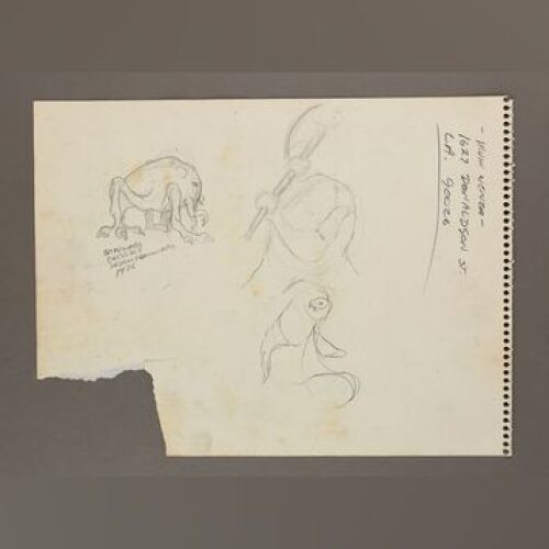 STAR WARS: EPISODE IV - A NEW HOPE - Hand-Drawn Holochess Character and Ghhhk Sketches by Phil Tippett