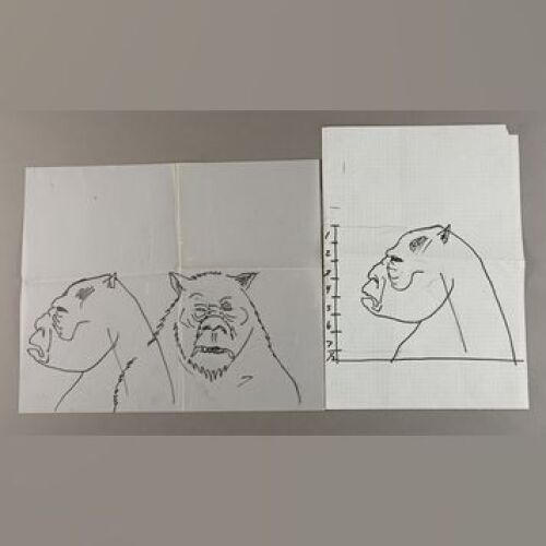 STAR WARS: EPISODE V - THE EMPIRE STRIKES BACK - Hand-Drawn Wampa Sketches by Phil Tippett