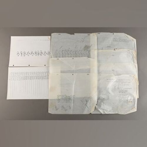 STAR WARS: EPISODE V - THE EMPIRE STRIKES BACK - Hand-Drawn and Printed Tauntaun Movement Study Sketches by Phil Tippett