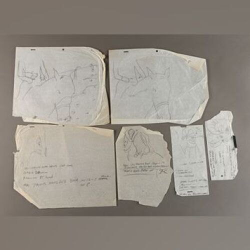 STAR WARS: EPISODE V - THE EMPIRE STRIKES BACK - Phil Tippett's Hand-Drawn Tauntaun and Rider Sketches