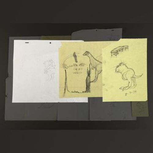 STAR WARS: EPISODE V - THE EMPIRE STRIKES BACK - Hand-Drawn and Printed Tauntaun Animation Reference Sketches by Phil Tippett