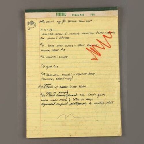 STAR WARS: EPISODE V - THE EMPIRE STRIKES BACK - Notepad with Handwritten Walker and Tauntaun Animation Notes by Phil Tippett