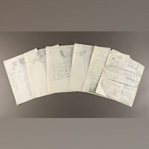 STAR WARS: EPISODE V - THE EMPIRE STRIKES BACK - Handwritten Tauntaun Animation Notes and Sketches by Phil Tippett