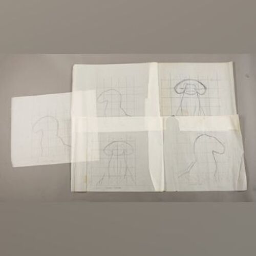 STAR WARS: EPISODE V - THE EMPIRE STRIKES BACK - Phil Tippett's Hand-Drawn Tauntaun Head Drafting