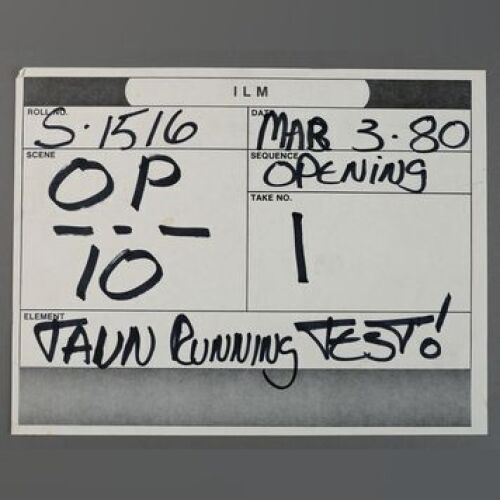 STAR WARS: EPISODE V - THE EMPIRE STRIKES BACK - 'Taun Running Test' ILM Paper Slate
