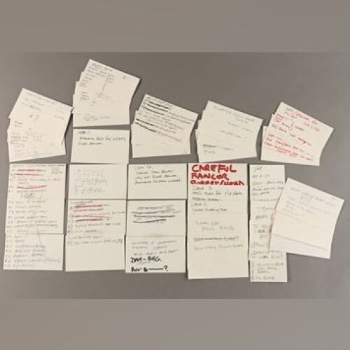 STAR WARS: EPISODE VI - RETURN OF THE JEDI - Creature Department Handwritten Notecards