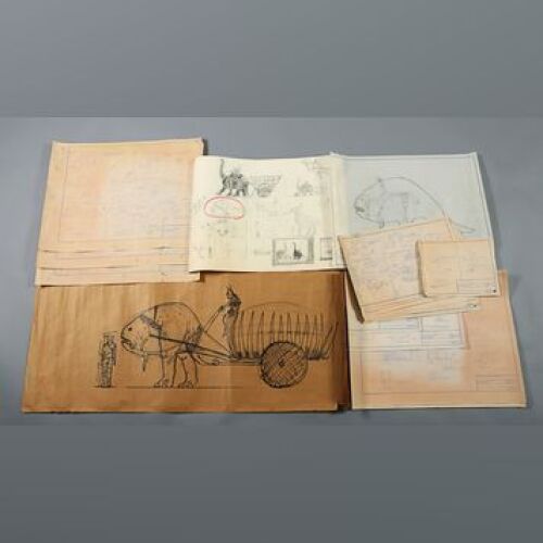 STAR WARS: EWOK ADVENTURES - THE BATTLE FOR ENDOR - Hand-Drawn and Printed Marauder Dinosaur Artwork