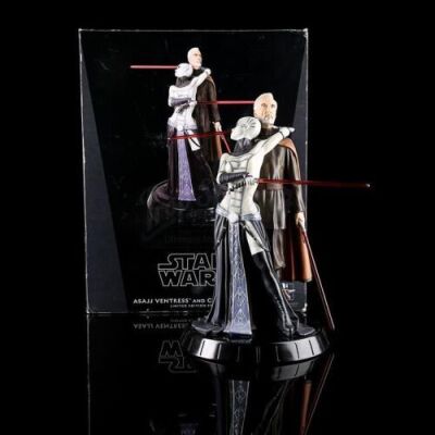 Lot # 363 - Asajj Ventress and Count Dooku Statue