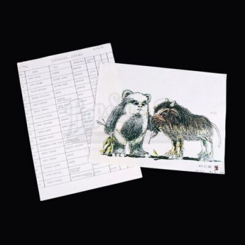 Lot # 694 - Ewok Design and English Ewok Actor List