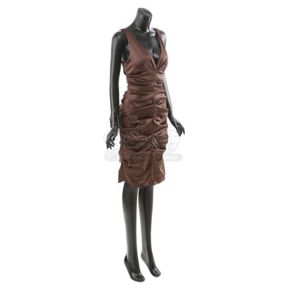 strapless open back dress Versace Spring 1996 Runway Princess Diana Black Silk Gown – Studded Petals  Vintage main image 1