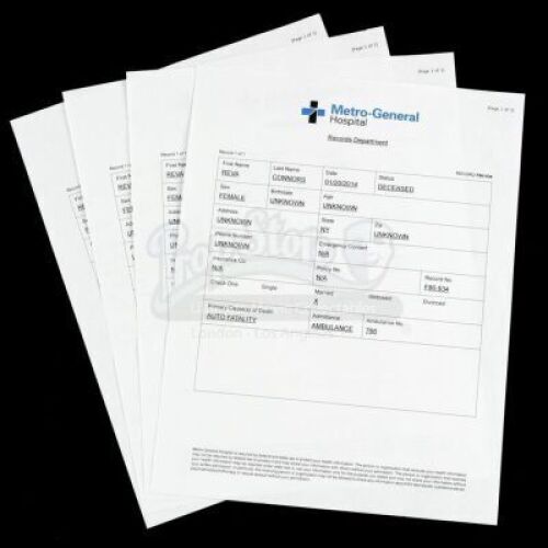 Lot # 24: MARVEL'S JESSICA JONES (TV SERIES) - Set of Four Reva Connors Metro-General Hospital Records