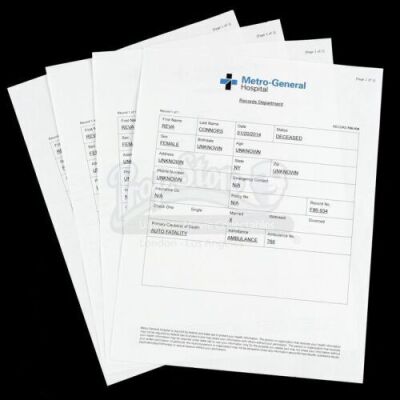 Lot # 24: MARVEL'S JESSICA JONES (TV SERIES) - Set of Four Reva Connors Metro-General Hospital Records