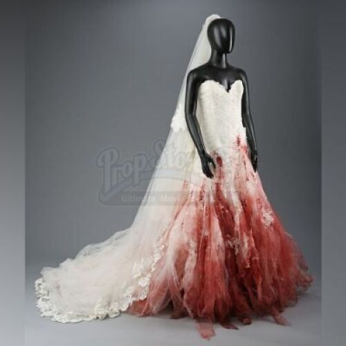 Bella Swan's Bloodstained Nightmare Wedding Dress and Veil