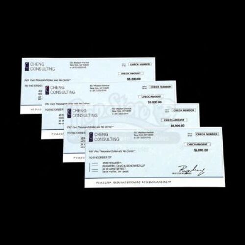 Lot # 155: MARVEL'S JESSICA JONES (TV SERIES) - Set of Four Pryce Cheng Checks