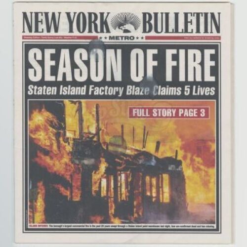 Lot # 327: MARVEL'S JESSICA JONES (TV SERIES) - Gregory Sallinger's 'Season of Fire' Newspaper
