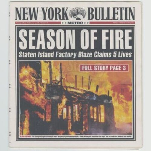Lot # 333: MARVEL'S JESSICA JONES (TV SERIES) - Gregory Sallinger's 'Season of Fire' Newspaper