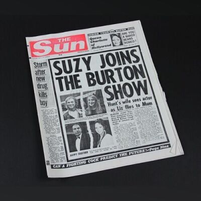 RUSH - Prototype Prop Edition of 'The Sun' Newspaper - Hunt & Burton Scandal (RP077)