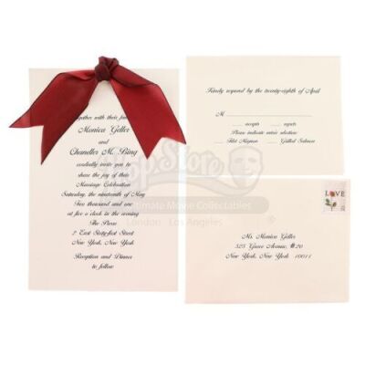 Lot # 16: FRIENDS - Monica Geller and Chandler Bing's Wedding Invitation Set