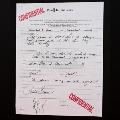 Lot # 37: FRIENDS - Rachel Green's Handwritten Employee Evaluation Form of Tag
