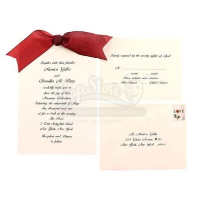 Lot # 42: FRIENDS - Monica Geller and Chandler Bing's Wedding Invitation Set