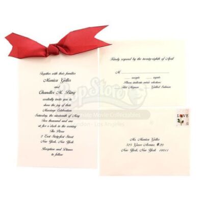Lot # 56: FRIENDS - Monica Geller and Chandler Bing's Wedding Invitation Set