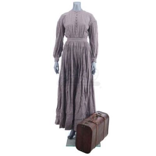 Lot # 25: THE BALLAD OF BUSTER SCRUGGS - Alice Longabaugh's (Zoe Kazan) Plaid Dress and Suitcase
