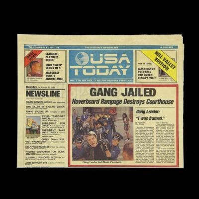 BACK TO THE FUTURE PART II (1989) - USA Today "Gang Jailed" Newspaper