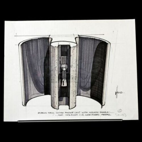BLADE RUNNER (1982) - Signed Syd Mead Hand-Drawn 'Kiosk' Concept Artwork