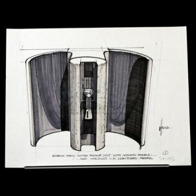 BLADE RUNNER (1982) - Signed Syd Mead Hand-Drawn 'Kiosk' Concept Artwork