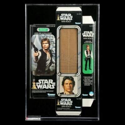 Lot # 131: Han Solo Large Size Figure Box Flat Prototype AFA 80+