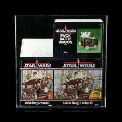 Lot # 145: Ewok Battle Wagon Box Flat POTF AFA 80