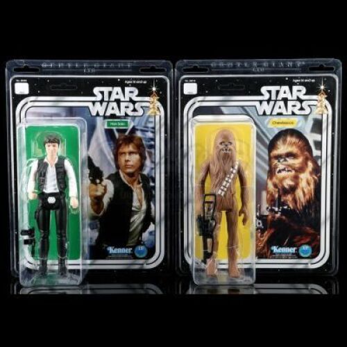 Lot # 327: Han Solo and Chewbacca Jumbo Action Figures - Sealed